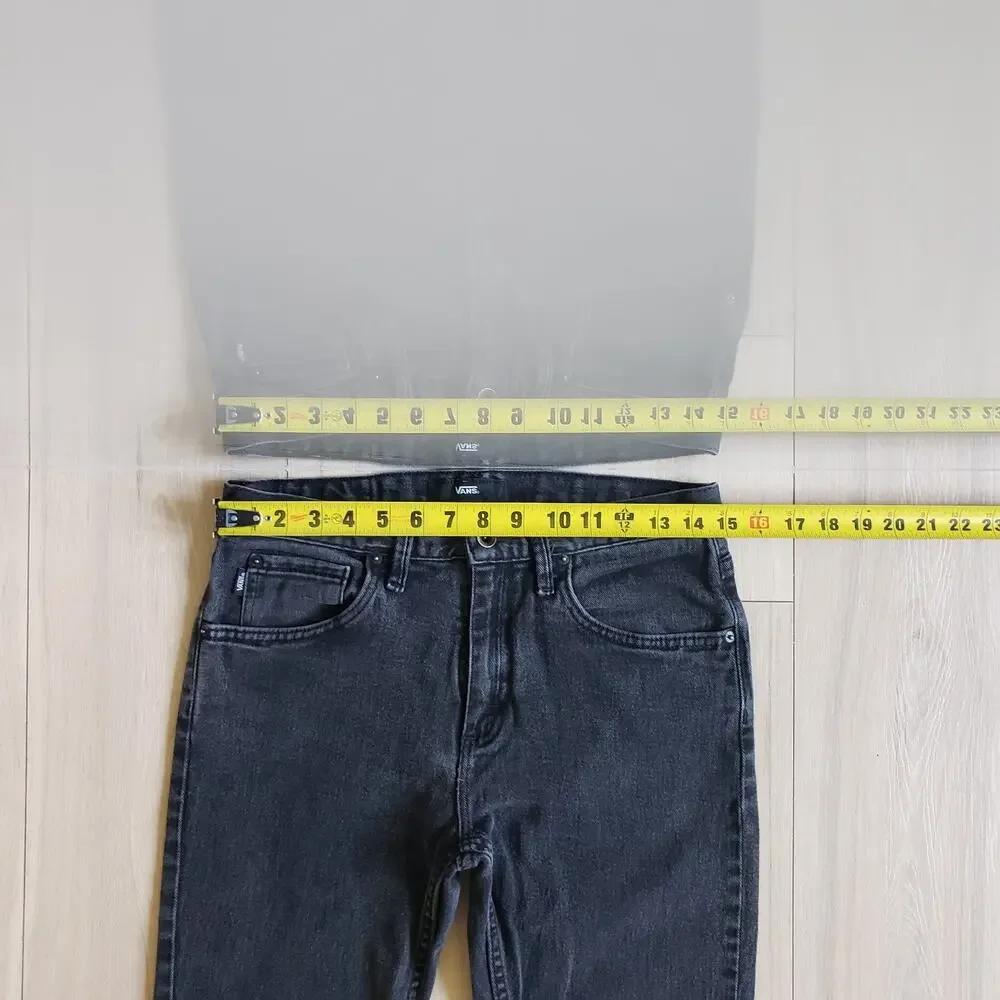 Vans V16 Jeans Mens 30x32 Black Slim Fit Mid Rise Skateboarding Denim Pants - Picture 6 of 9